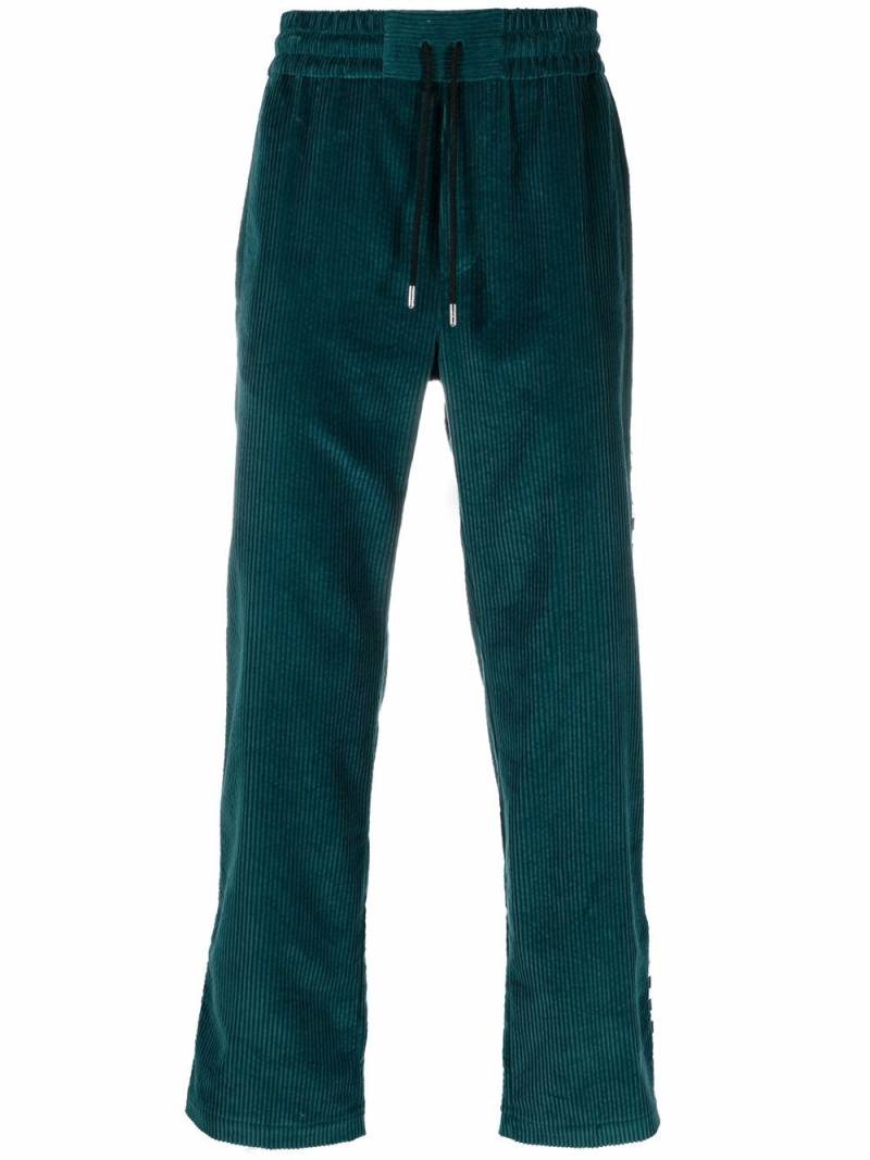 Just Don checked-stripe corduroy trousers - Green von Just Don