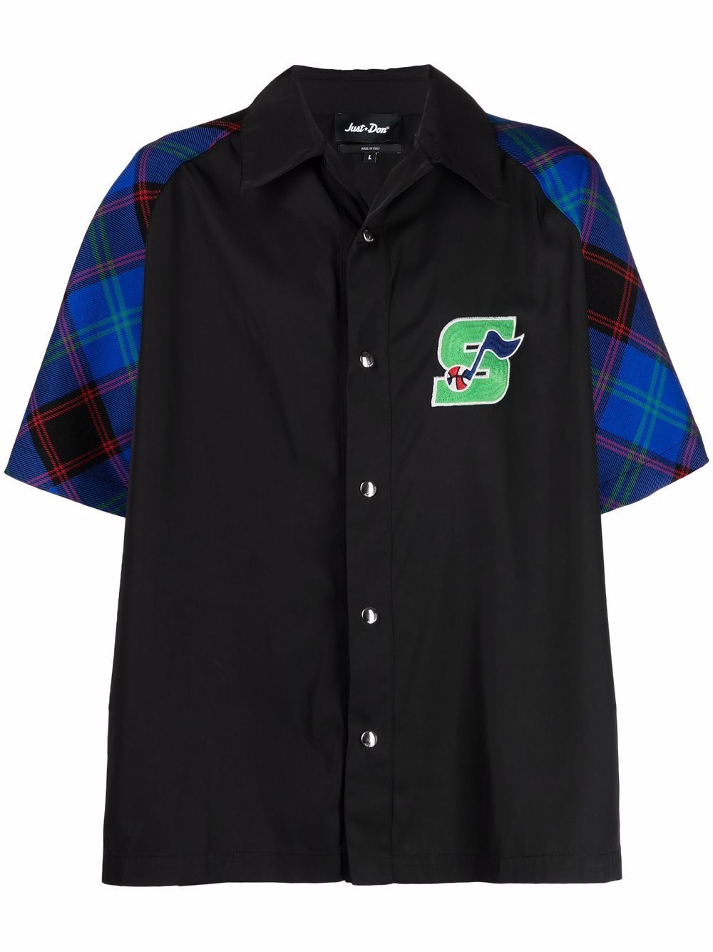 Just Don colour-block short-sleeved shirt - Black von Just Don