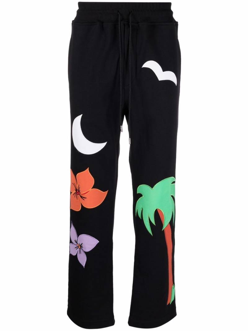 Just Don embroidered straight track pants - Black von Just Don