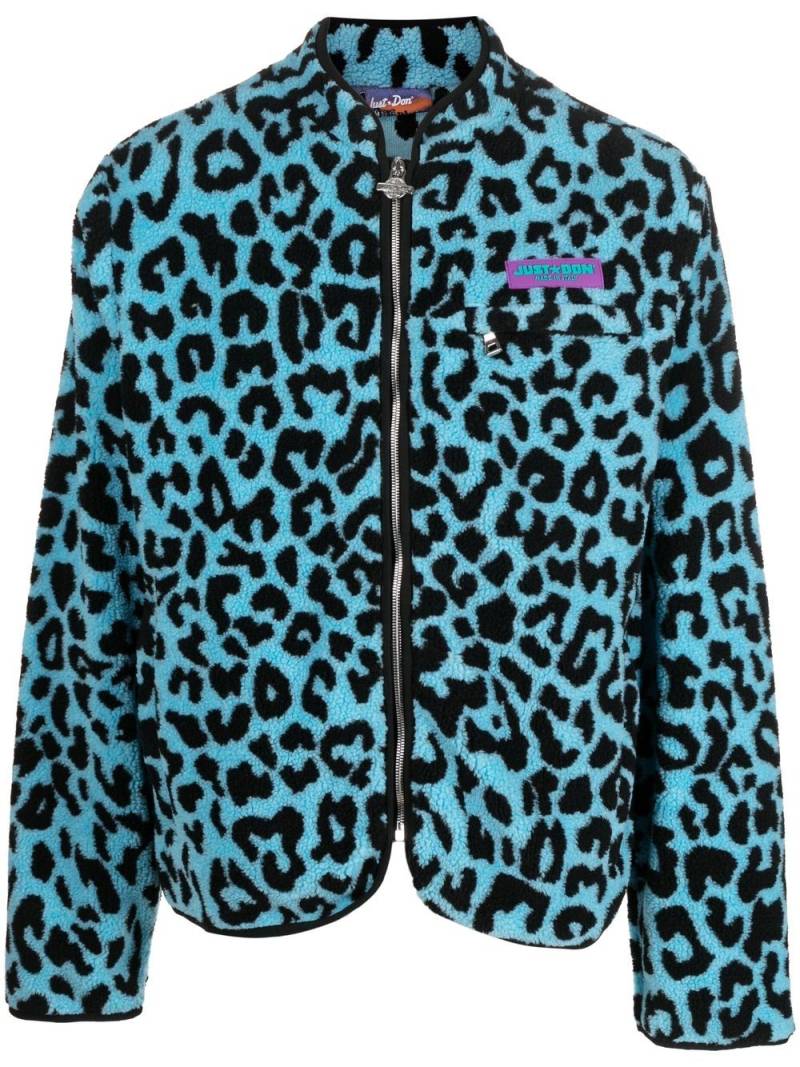 Just Don leopard-print fleece jacket - Blue von Just Don