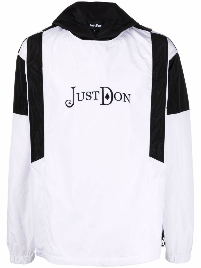 Just Don logo-embroidered two-tone hoodie - White von Just Don