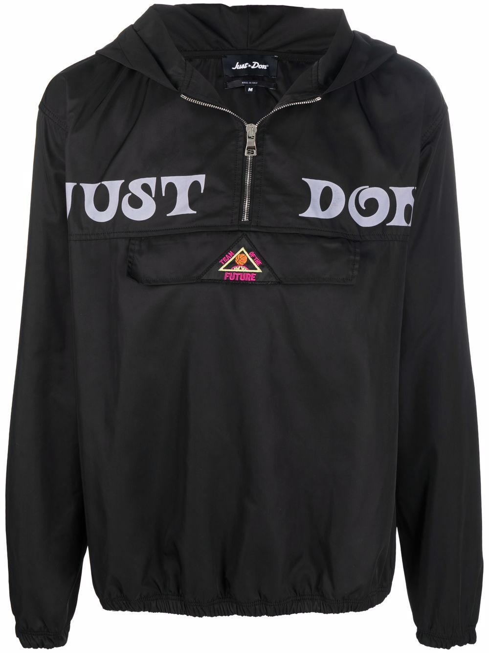 Just Don logo-print hooded windbreaker - Black von Just Don