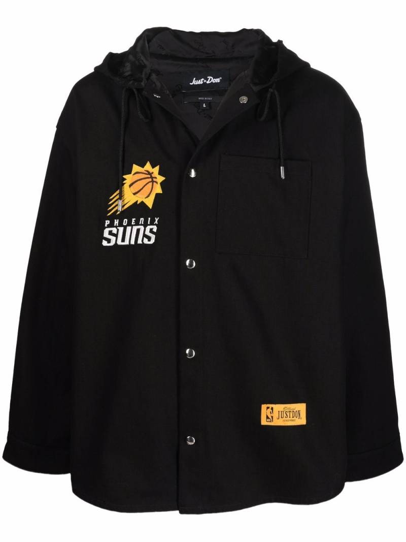 Just Don rear logo-print hooded jacket - Black von Just Don