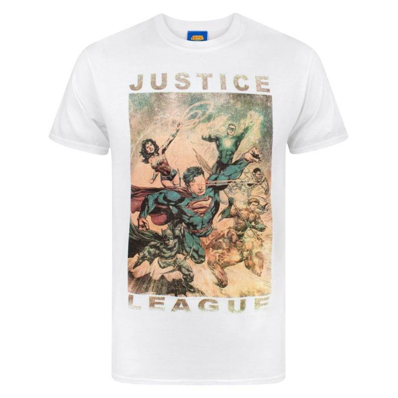 Justice League - Charakters Action TShirt, für Herren, Weiss, Größe XL von Justice League