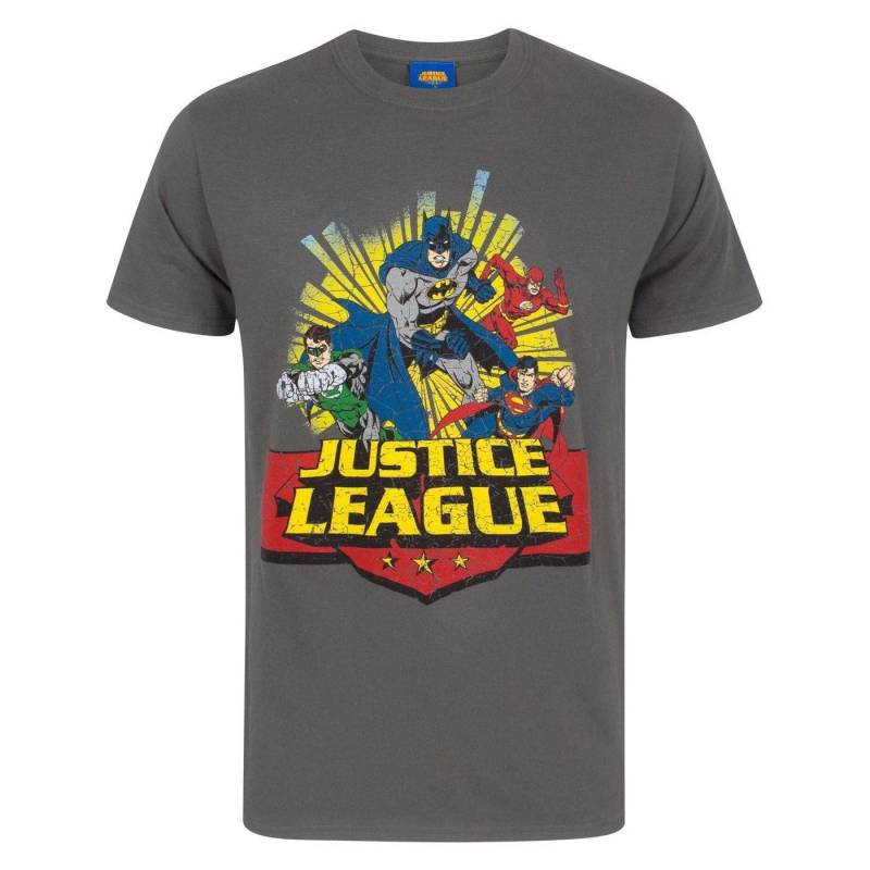 Comic Tshirt Herren Charcoal Black XXL von Justice League