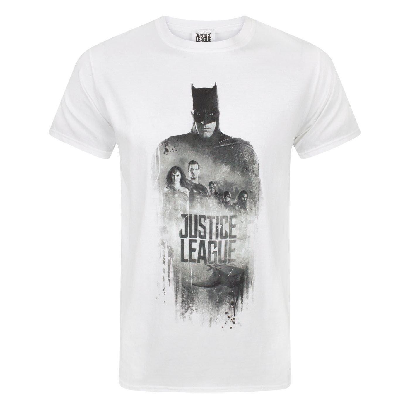 Characker Line Up Tshirt Herren Weiss S von Justice League