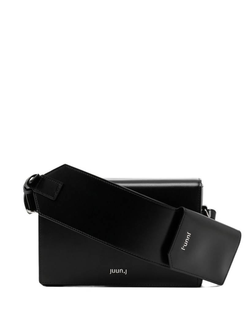 Juun.J Cross Square leather shoulder bag - Black von Juun.J