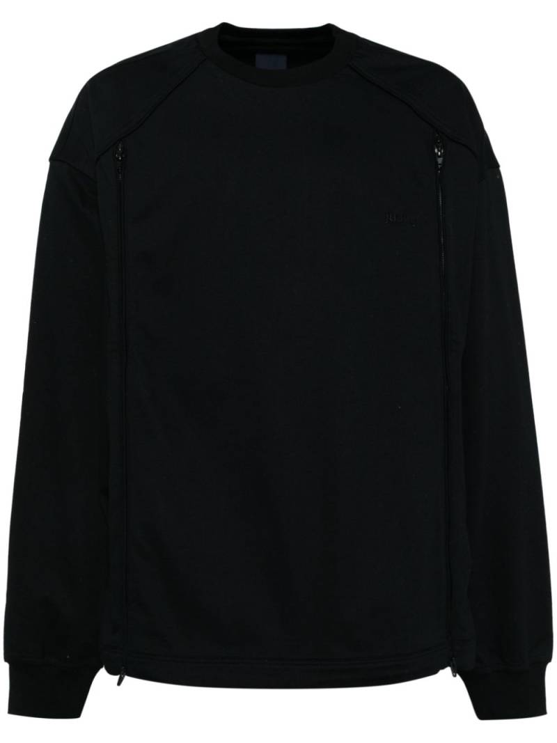 Juun.J Side-open mesh two-tone sweatshirt - Black von Juun.J