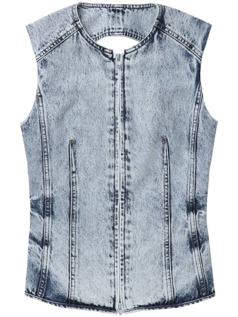 Juun.J acid-wash denim vest - Blue von Juun.J