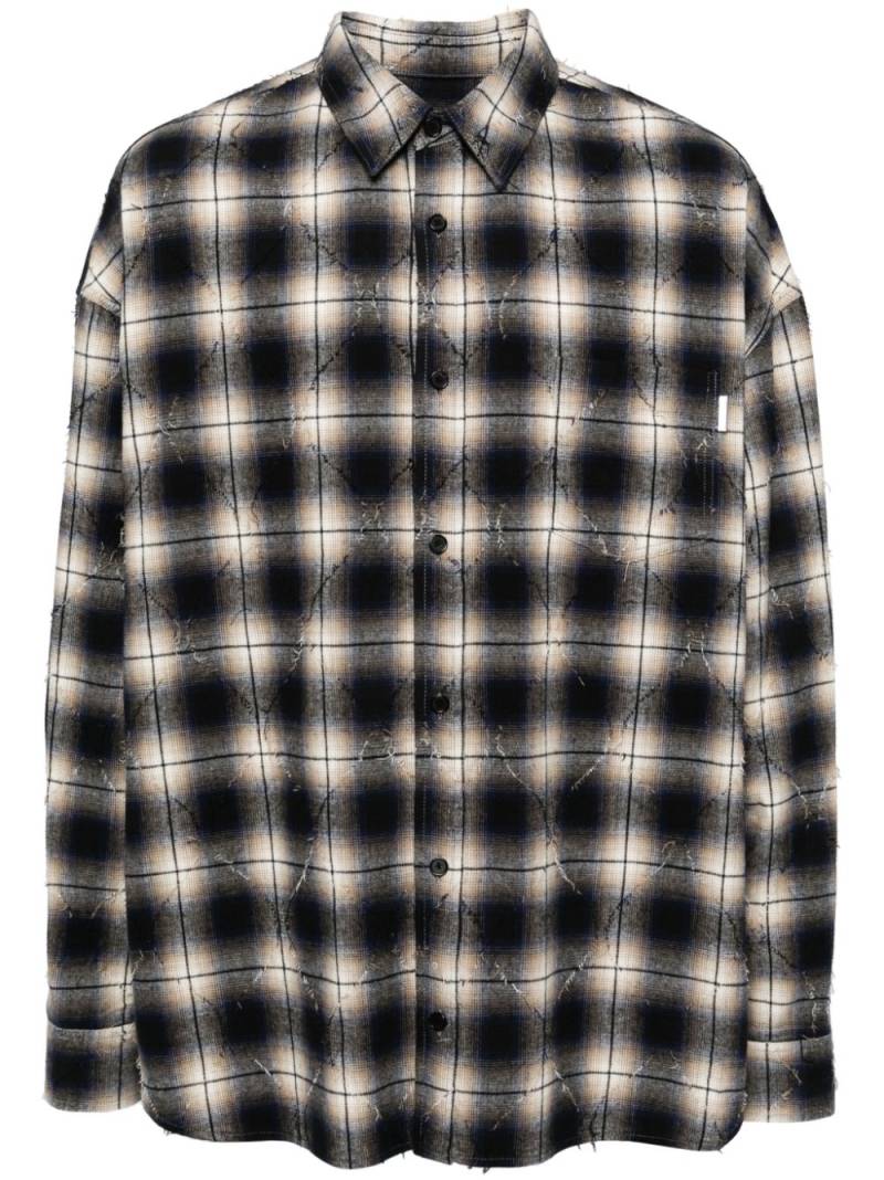 Juun.J plaid-check distressed shirt - Blue von Juun.J