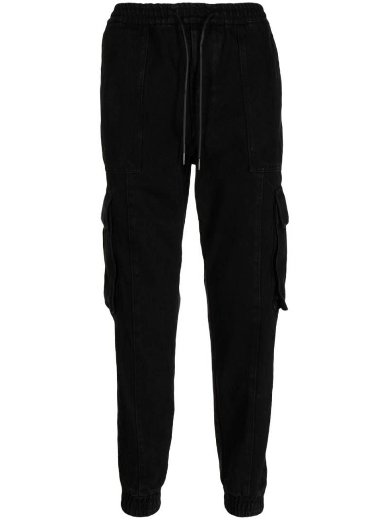 Juun.J drawstring cotton tapered trousers - Black von Juun.J