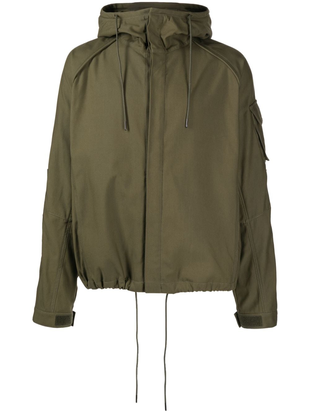 Juun.J drawstring-hood high-neck jacket - Green von Juun.J