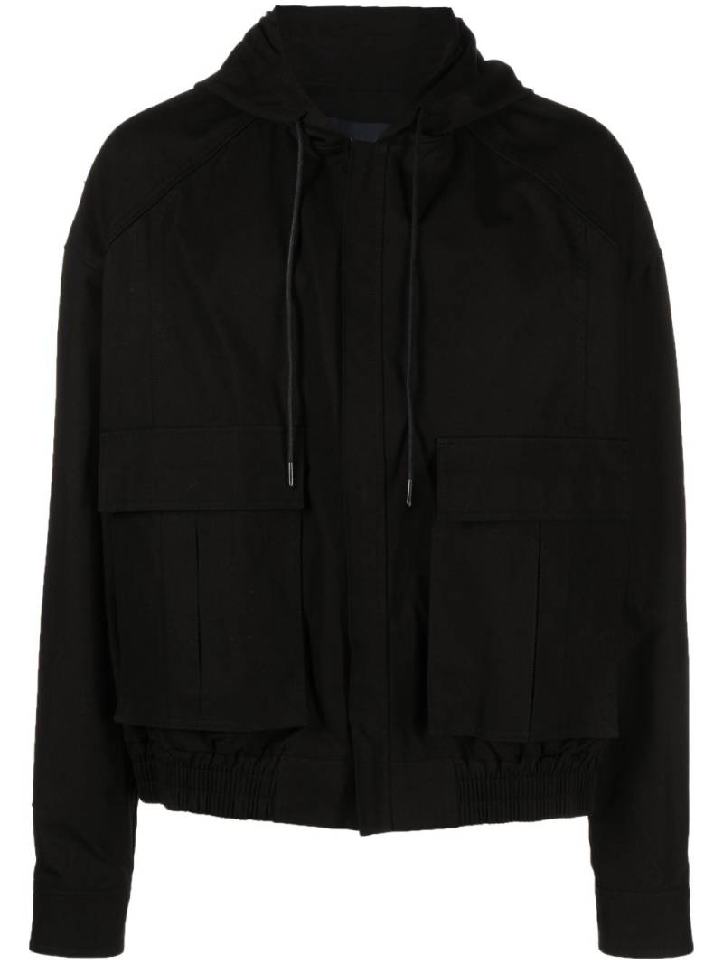 Juun.J drawstring hooded jacket - Black von Juun.J