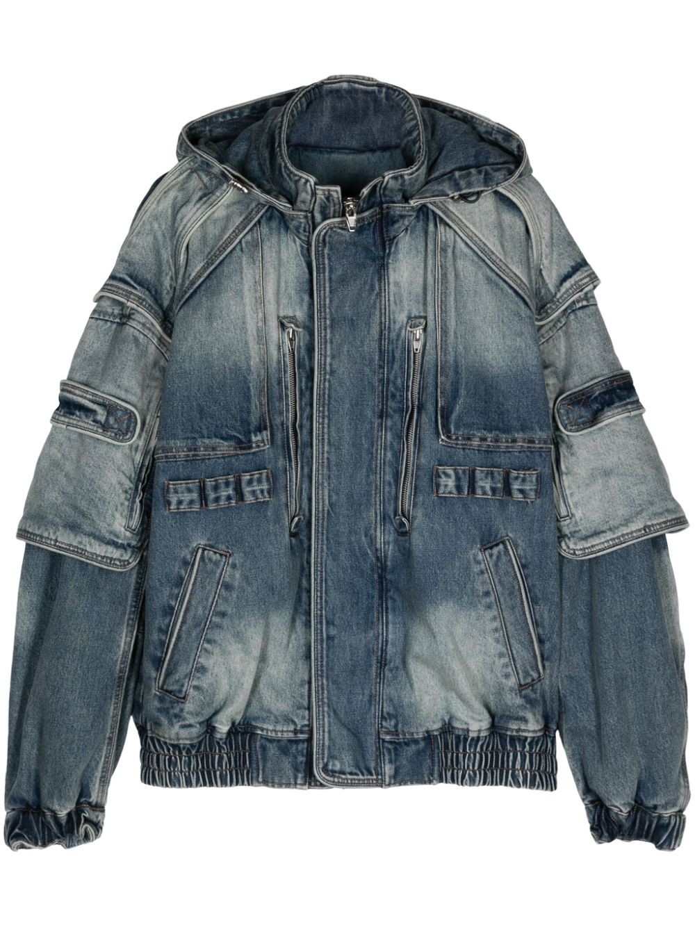 Juun.J hooded denim bomber jacket - Blue von Juun.J