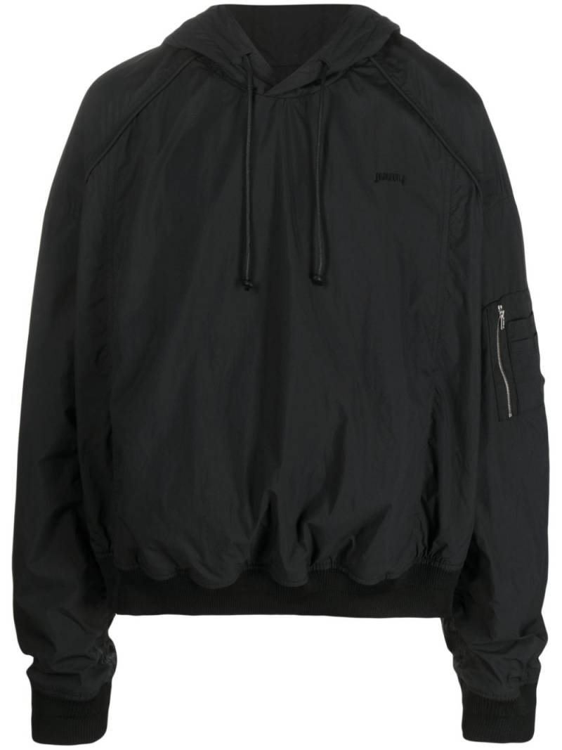 Juun.J hooded slip-on lightweight jacket - Black von Juun.J