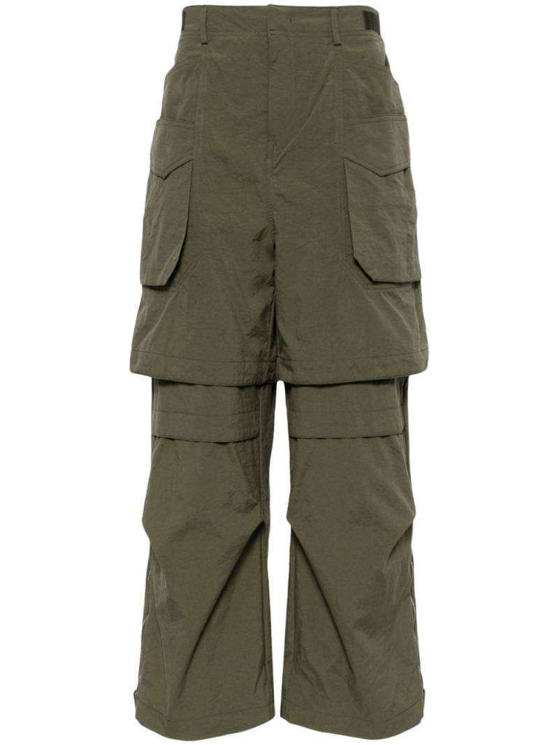 Juun.J layered cargo trousers - Green von Juun.J