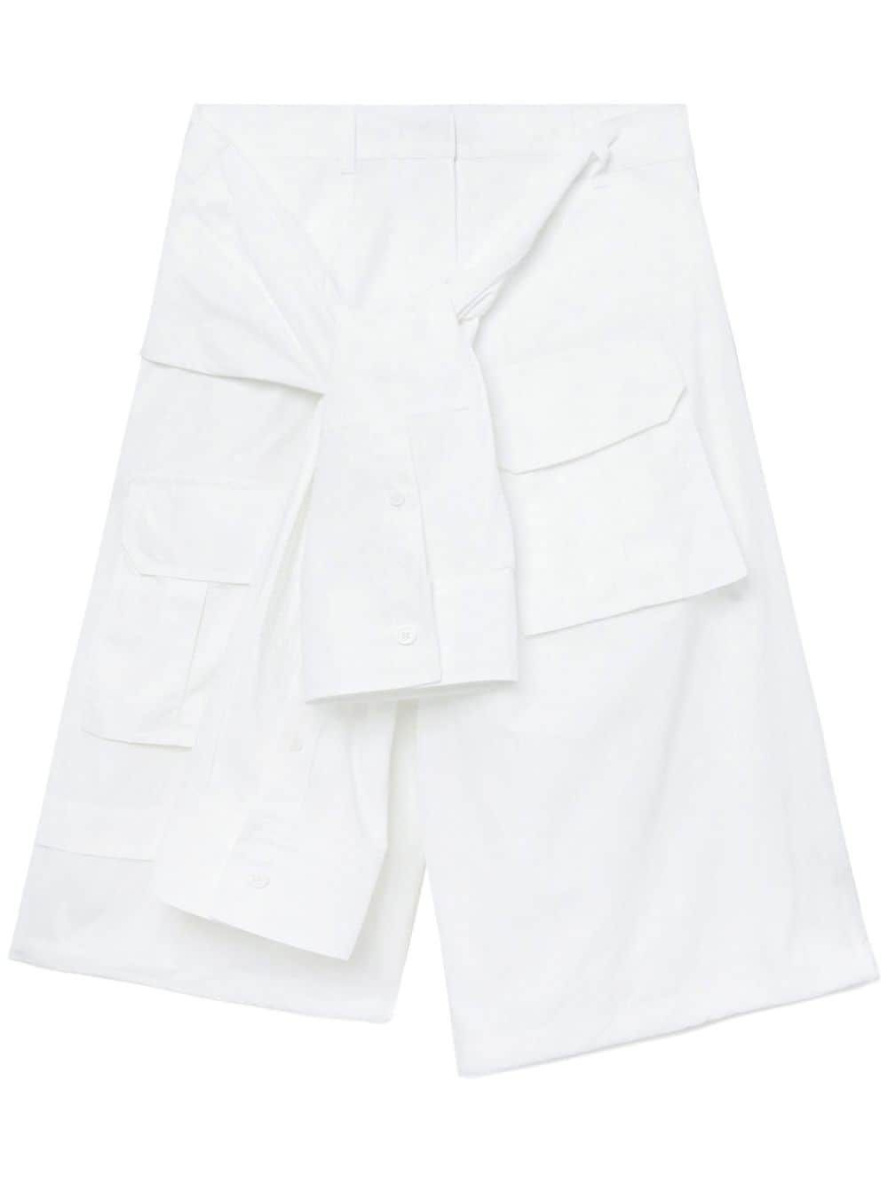 Juun.J layered draped-detail shorts - White von Juun.J