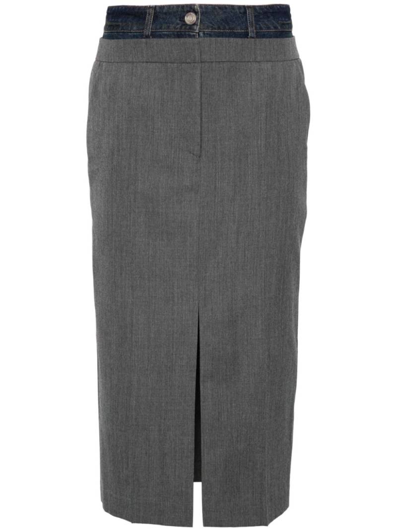 Juun.J layered midi skirt - Grey von Juun.J