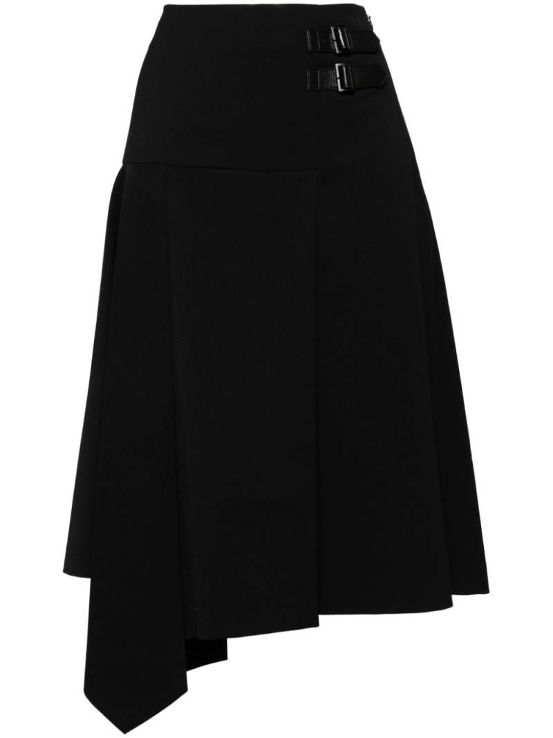 Juun.J leather strap unbalance skirt - Black von Juun.J