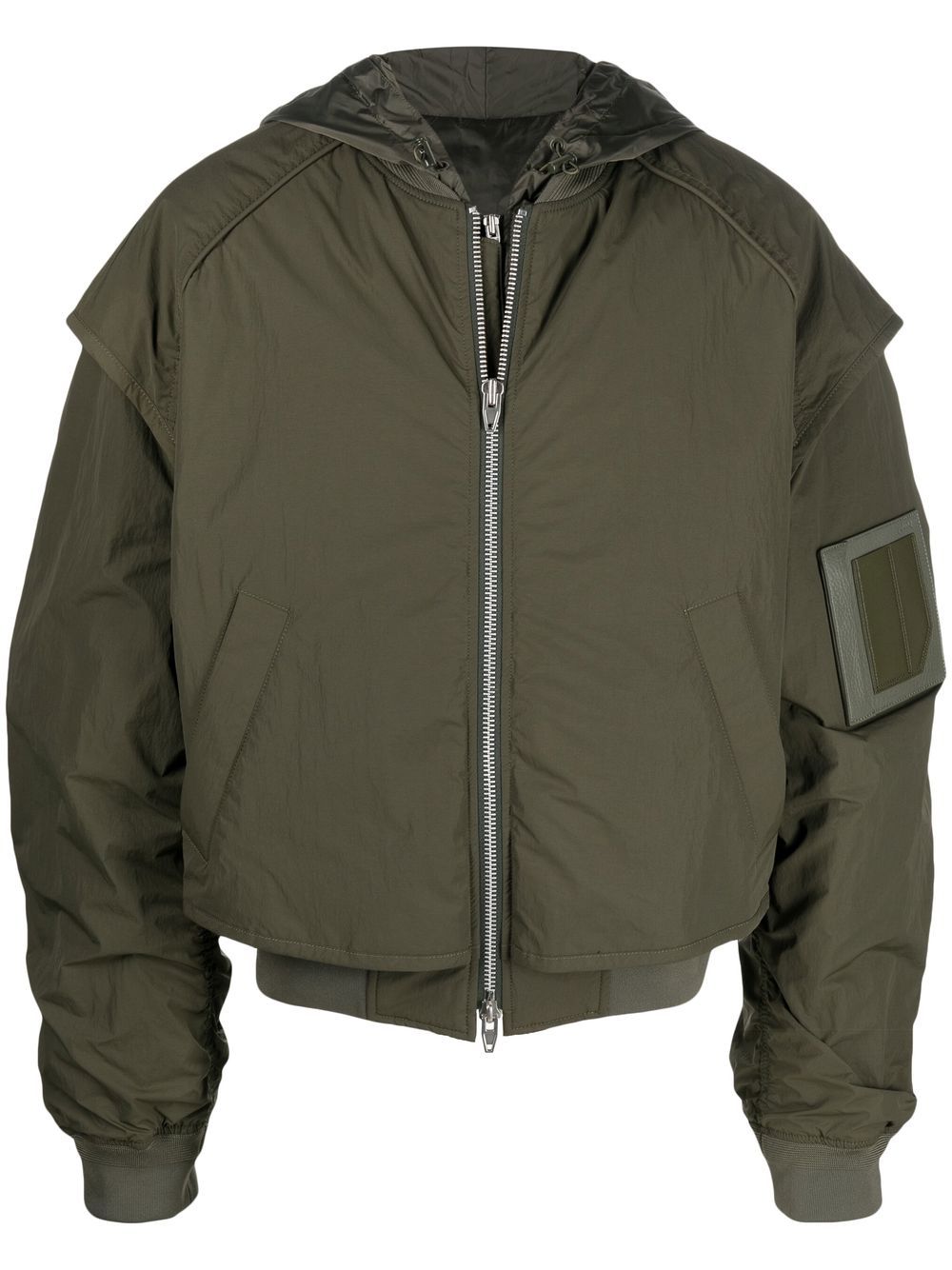 Juun.J logo-appliqué bomber jacket - Green von Juun.J