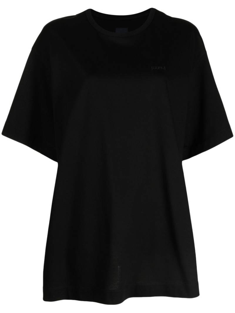 Juun.J logo-embroidered cotton T-shirt - Black von Juun.J