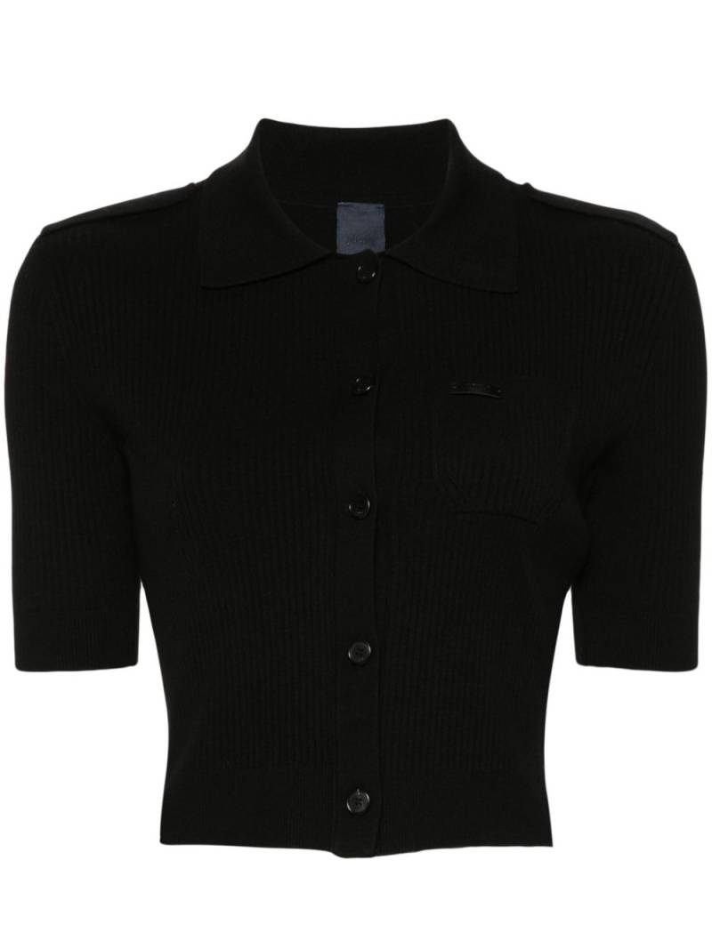 Juun.J logo-plaque polo top - Black von Juun.J