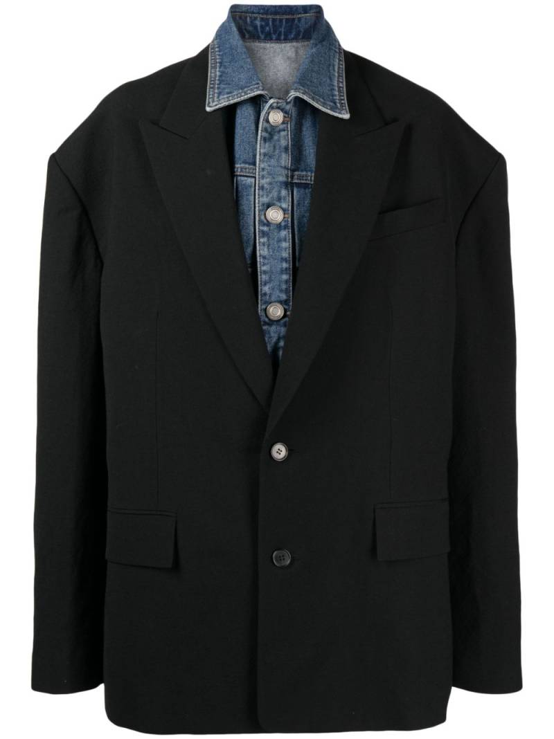 Juun.J peak-lapels oversized blazer - Black von Juun.J