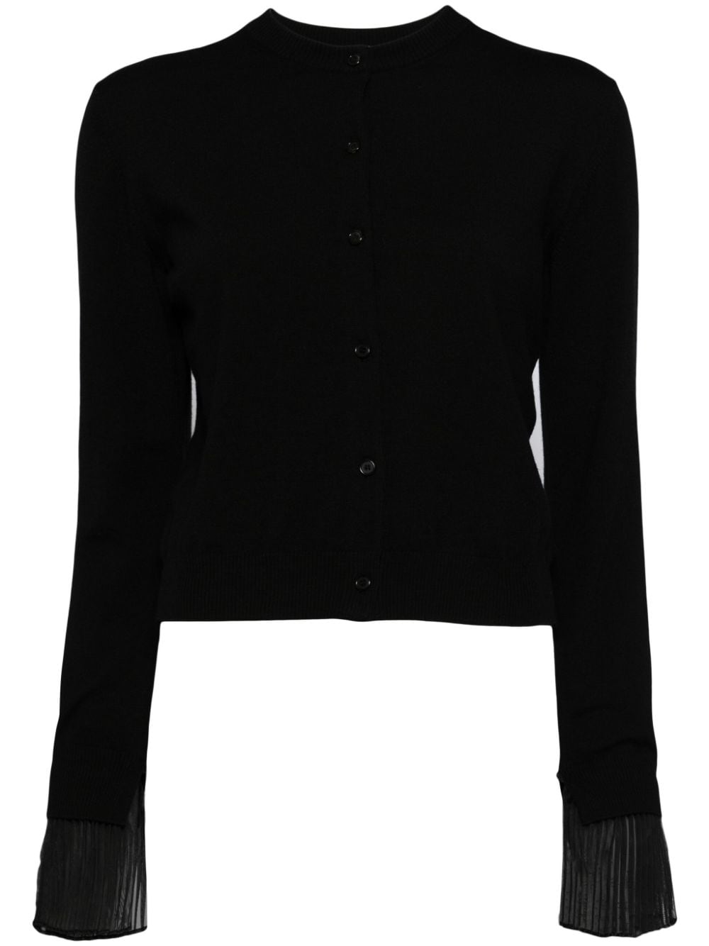 Juun.J pleat-detail button-up cardigan - Black von Juun.J