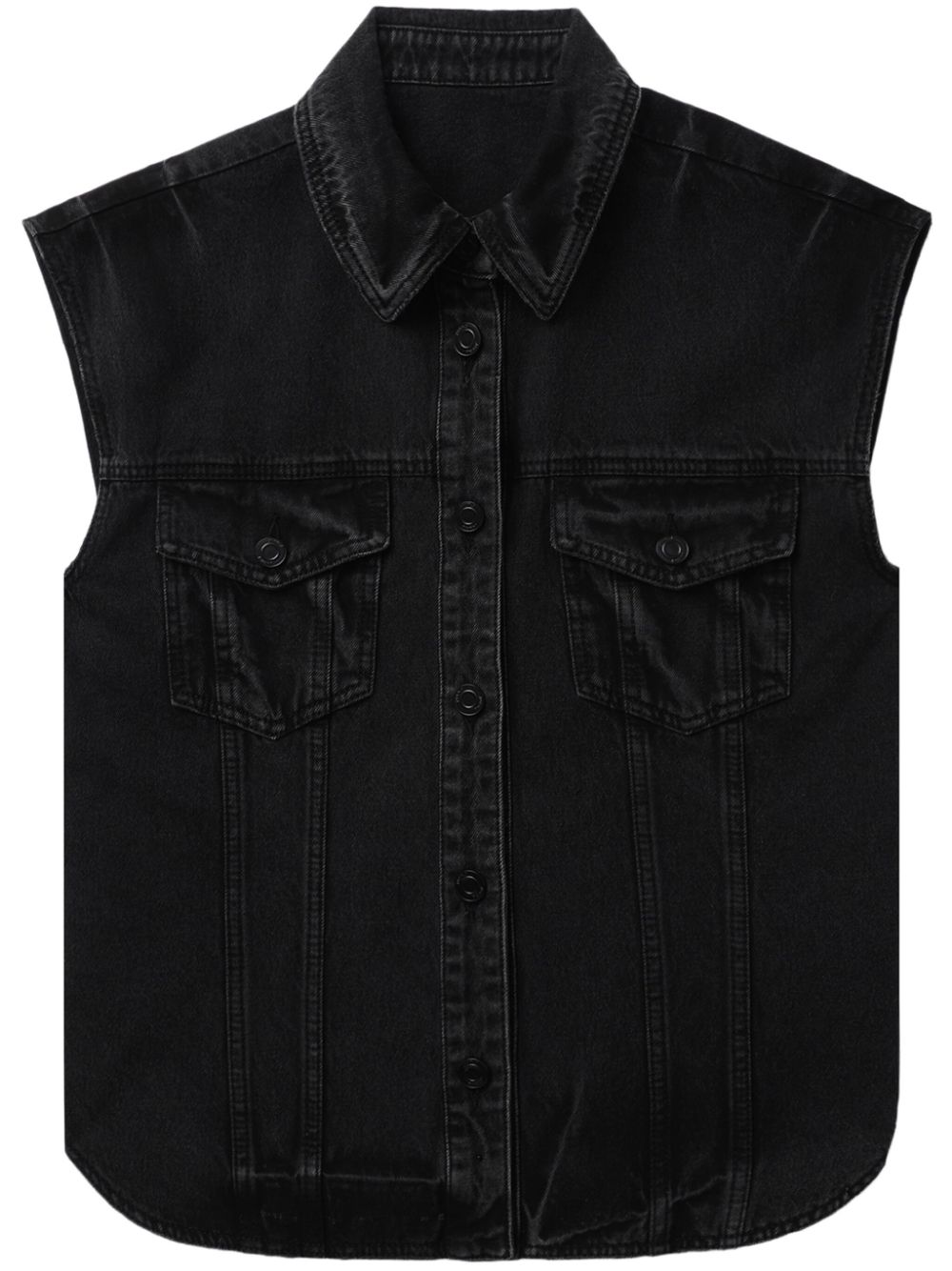 Juun.J sleeveless denim vest - Black von Juun.J