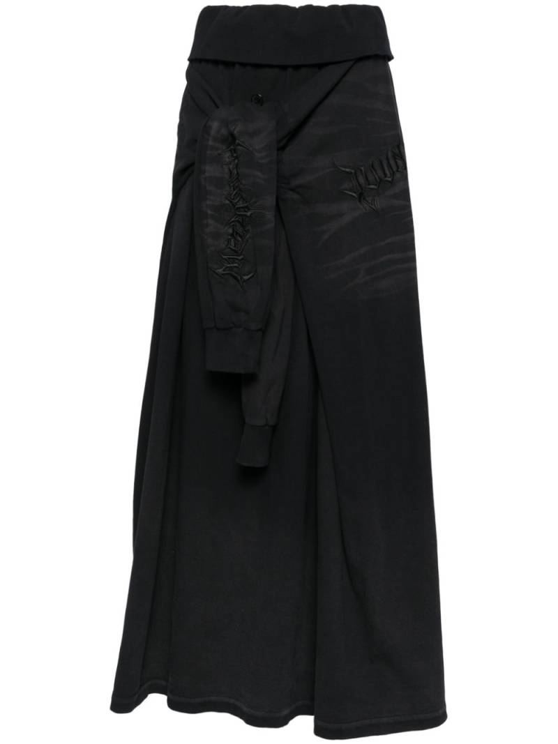 Juun.J sweatshirt cotton maxi skirt - Black von Juun.J