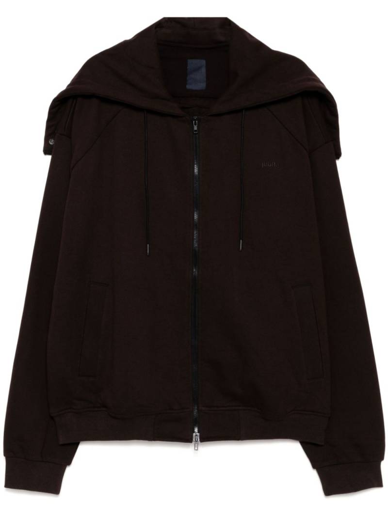 Juun.J zip-up hooded jacket - Brown von Juun.J