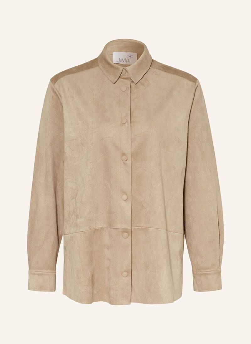 Juvia Overshirt Lina In Lederoptik beige von Juvia