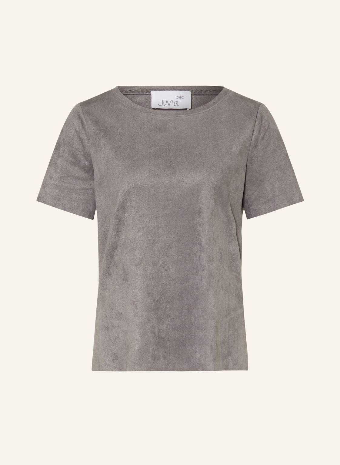 Juvia T-Shirt Belinda In Lederoptik grau von Juvia