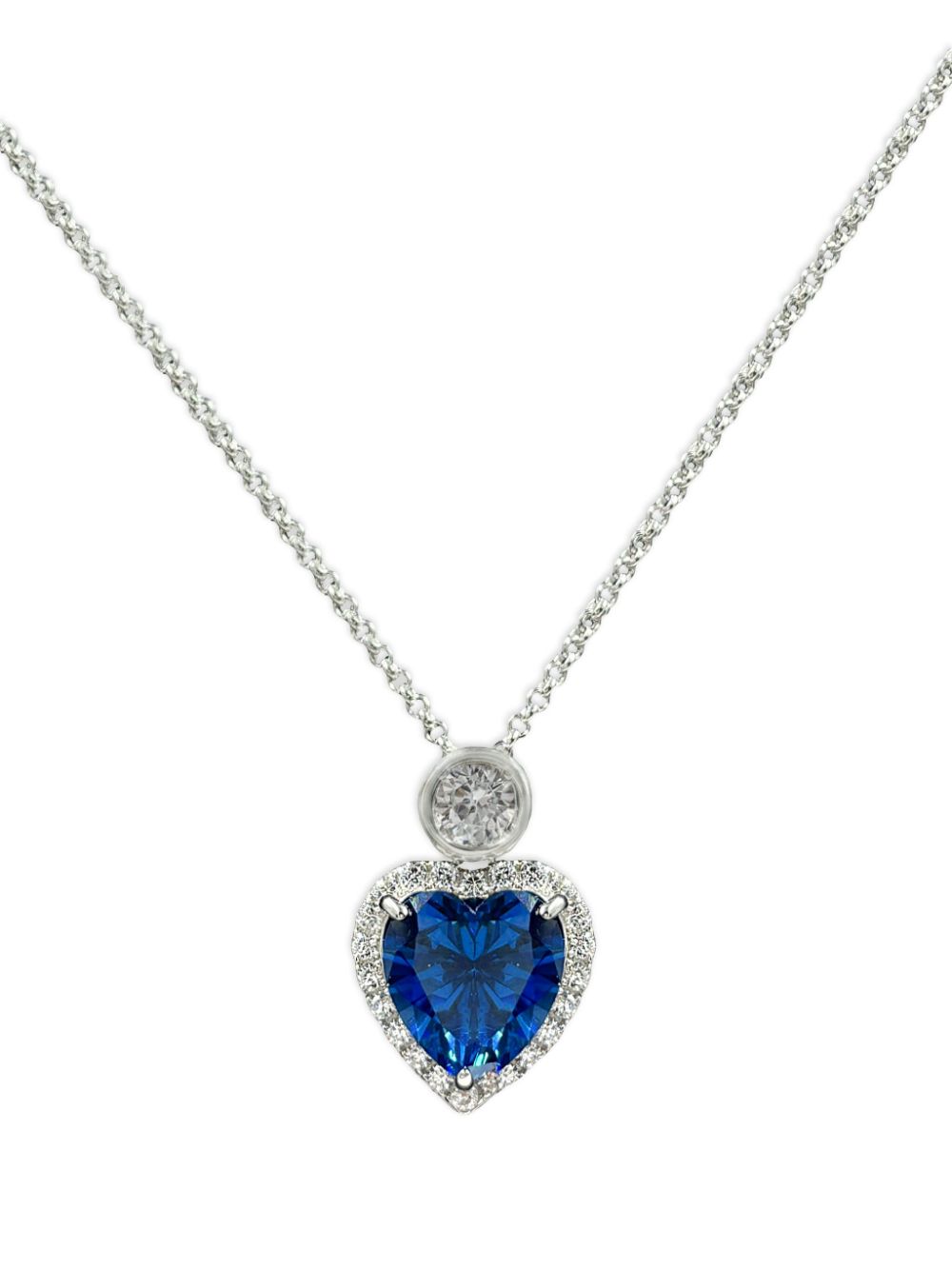 Juwelina Paris Sapphire Blue Ocean Heart necklace - Silver