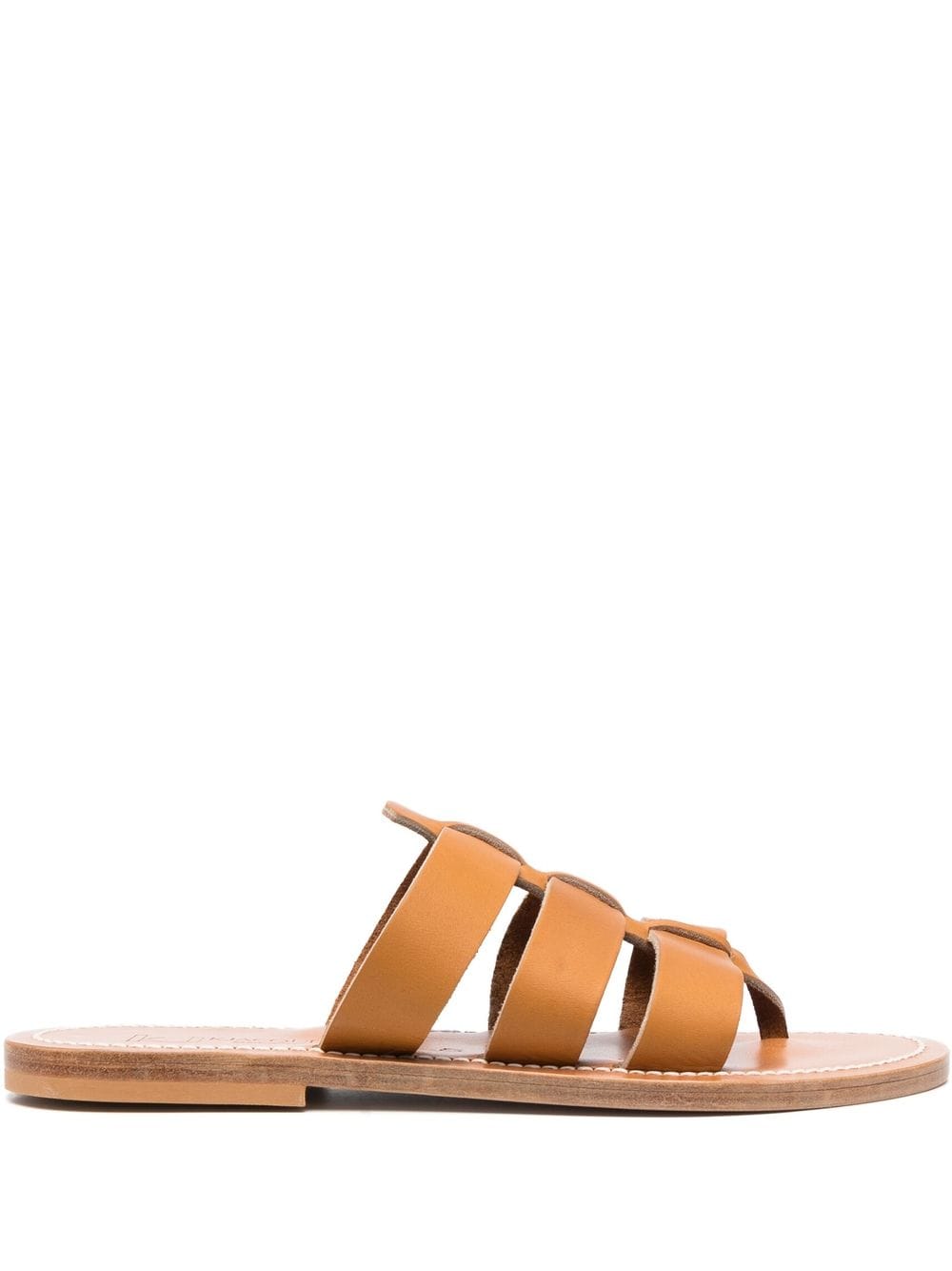 K. Jacques caged-design calf-leather slides - Brown