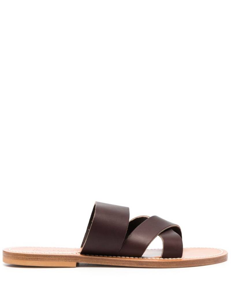 K. Jacques crossover-strap calf-leather slides - Brown von K. Jacques