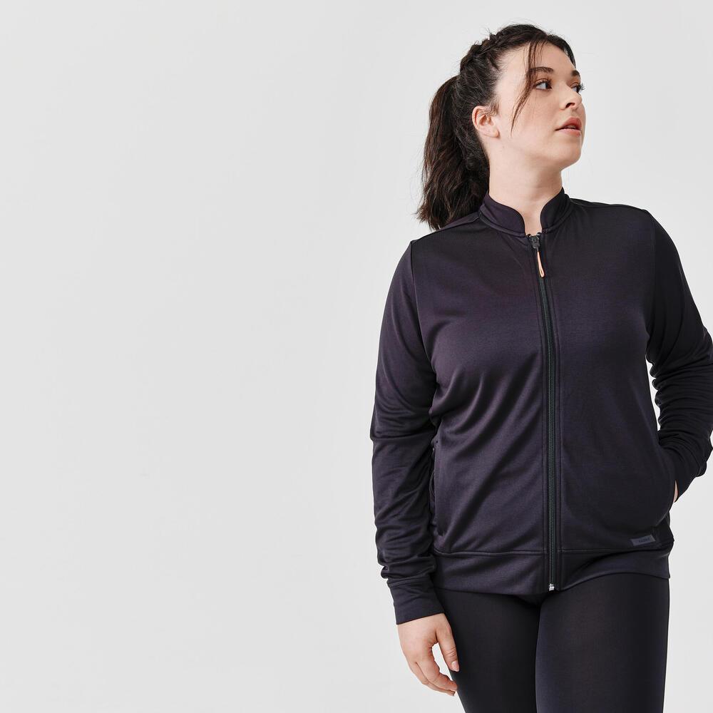 KALENJI - Langarmshirt RUN 100 DRY, für Damen, Charcoal Black, Größe 36 von KALENJI