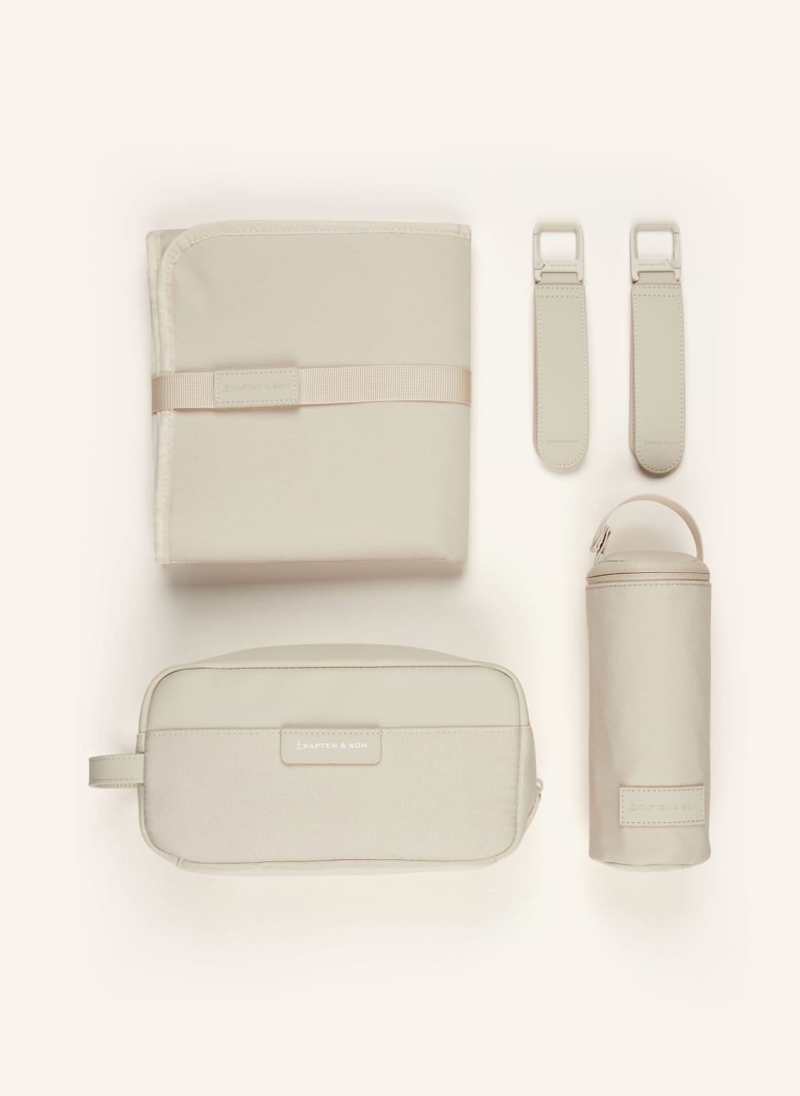 Kapten & Son Set: Wickeltasche Und Wickelunterlage beige von KAPTEN & SON