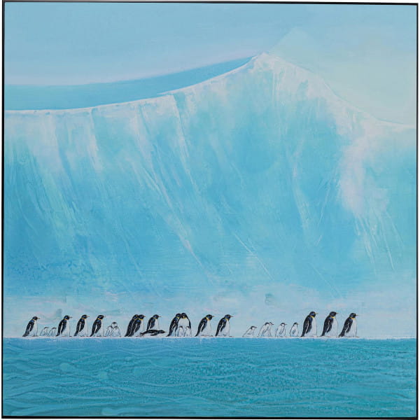 Gerahmtes Bild Walking Penguins 140x140 von KARE DESIGN
