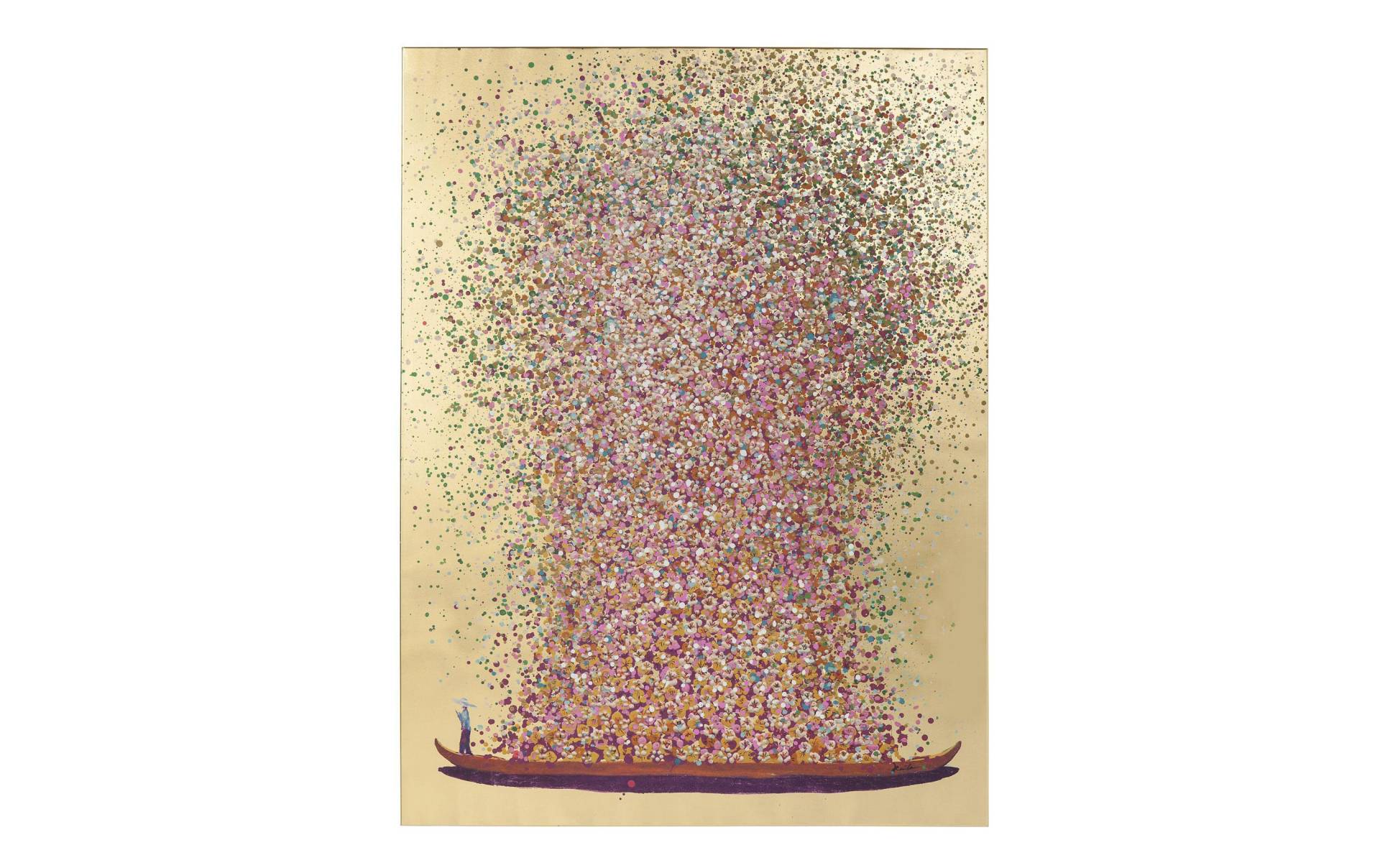 KARE Wandbild »Touched Flower Boat 100 x 80 cm, Goldfarben/Pink« KARE Wandbild »Touched Flower Boat 100 x 80 cm, Goldfarben/Pink« von KARE