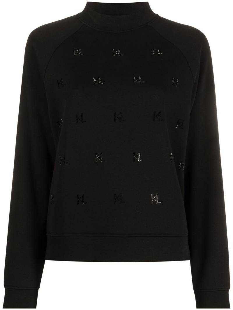 Karl Lagerfeld monogram rhinestone sweatshirt - Black von Karl Lagerfeld