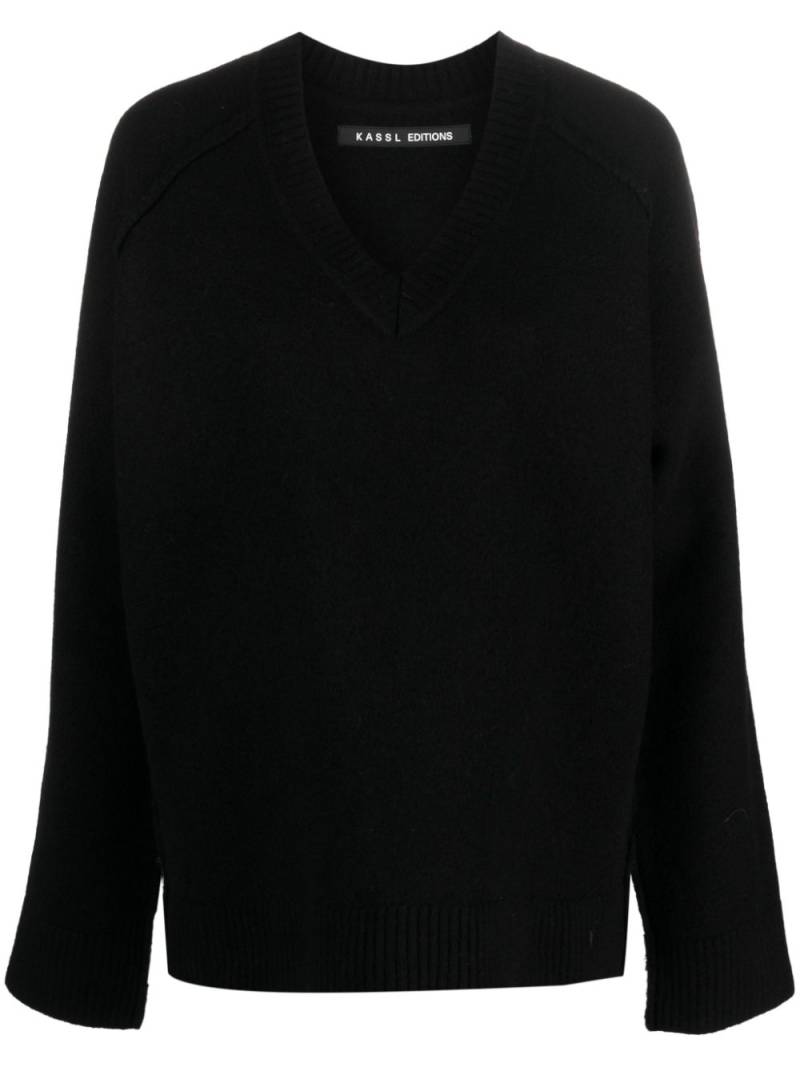 KASSL Editions V-neck merino wool jumper - Black von KASSL Editions