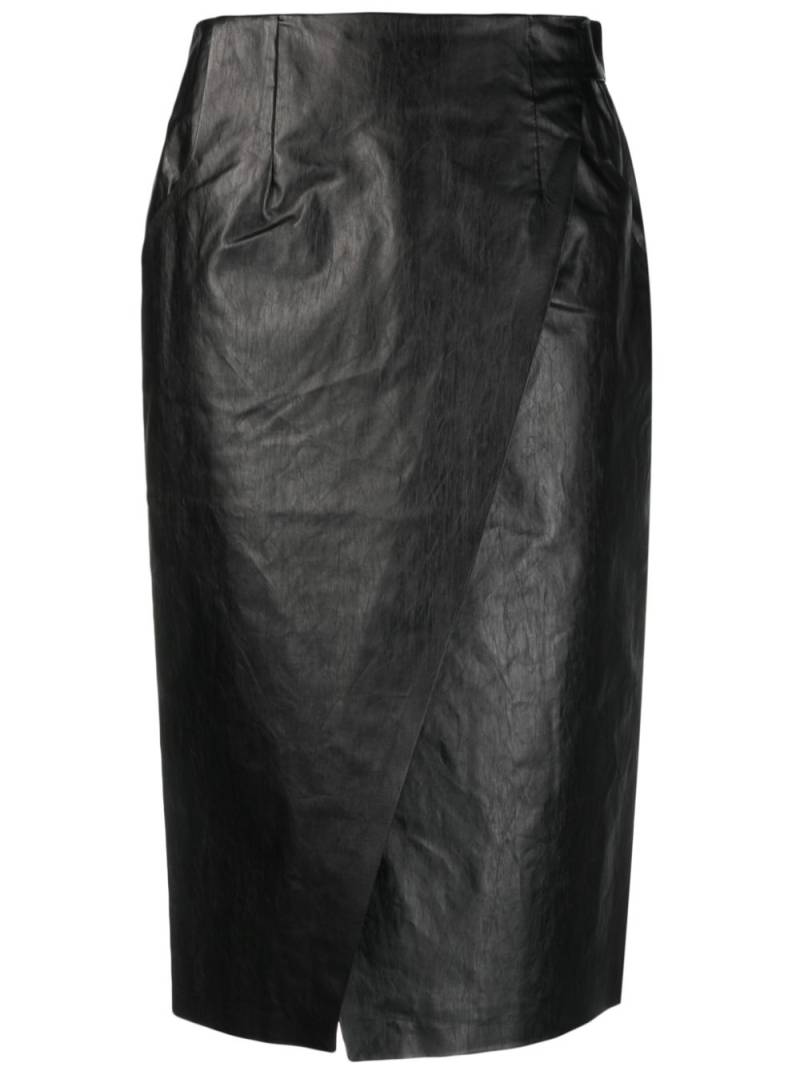 KASSL Editions strap-detail wrap midi skirt - Black von KASSL Editions