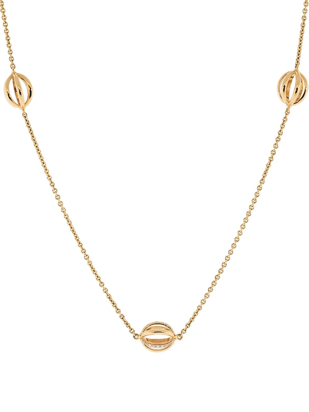 KATHERINE JETTER 18kt rose gold diamond small seven cage necklace - Pink