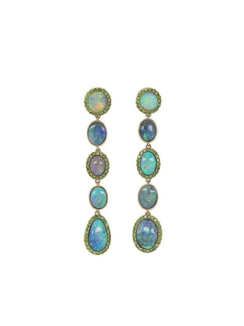 KATHERINE JETTER 18kt yellow gold gemstone line drop earrings von KATHERINE JETTER