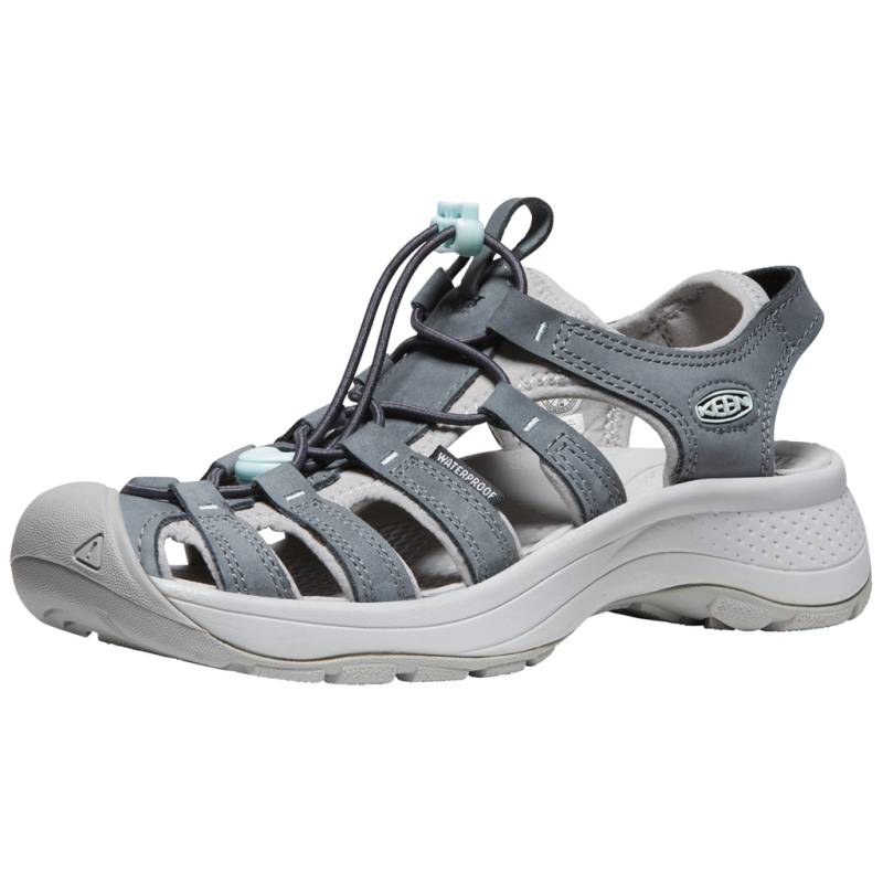 KEEN Damen Trekkingsandalen W Astoria West Leather, Grau, aus wasserdichtem Leder von KEEN