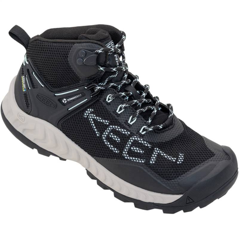 KEEN Damen Wander-/Trekkingschuhe halbhoch W Nxis Evo Mid WP, Schwarz, aus atmungsaktivem Mesh von KEEN