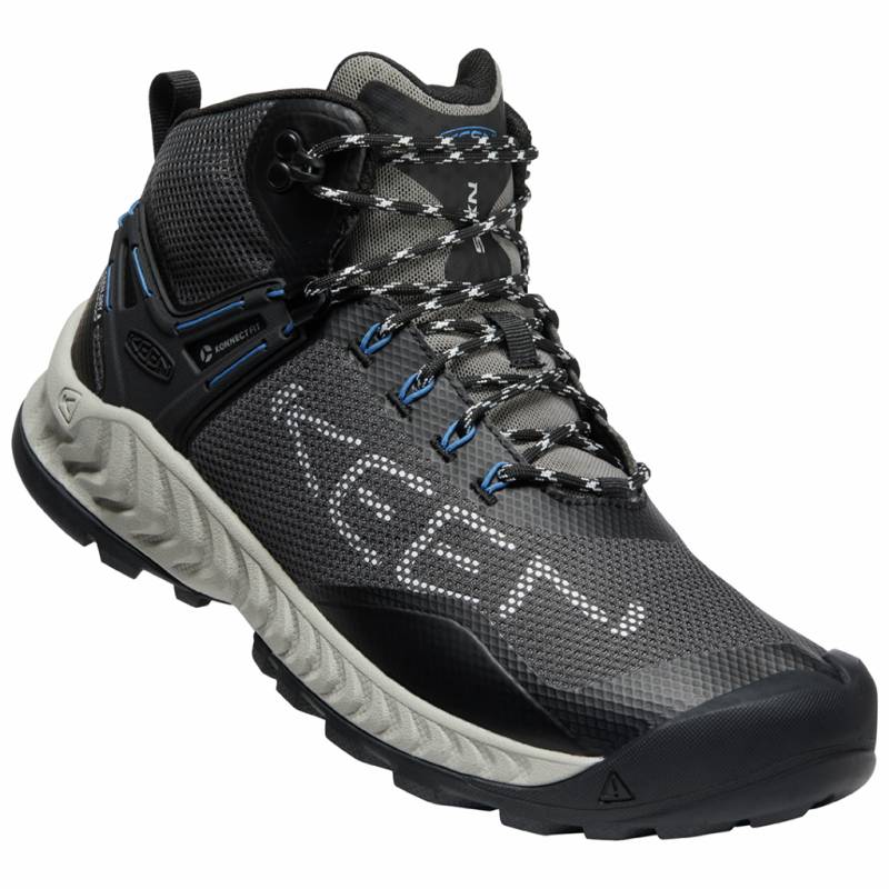 KEEN Herren Wander-/Trekkingschuhe halbhoch M Nxis Evo Mid WP, Grau, aus atmungsaktivem Mesh von KEEN