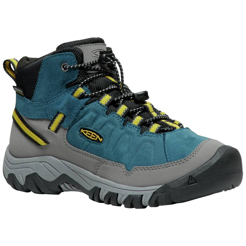 KEEN Kinder Wander-/Trekkingschuhe halbhoch Y Targhee IV Mid WP, Blau, aus wasserdichtem Leder von KEEN