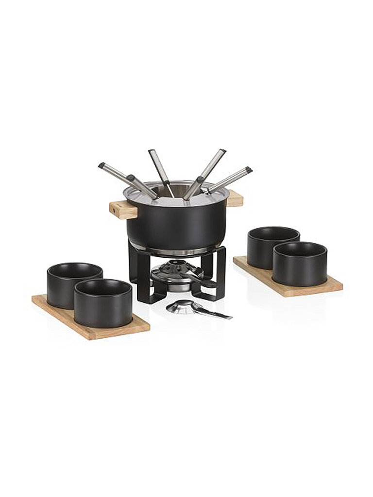 KELA Fondue-Set 16tlg GUNTEN Schwarz/Edelstahl schwarz von KELA